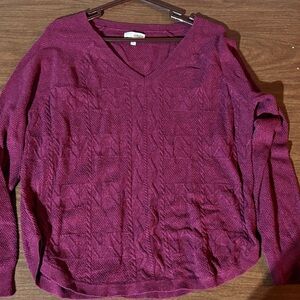 Sonoma Burgundy V-Neck Sweater